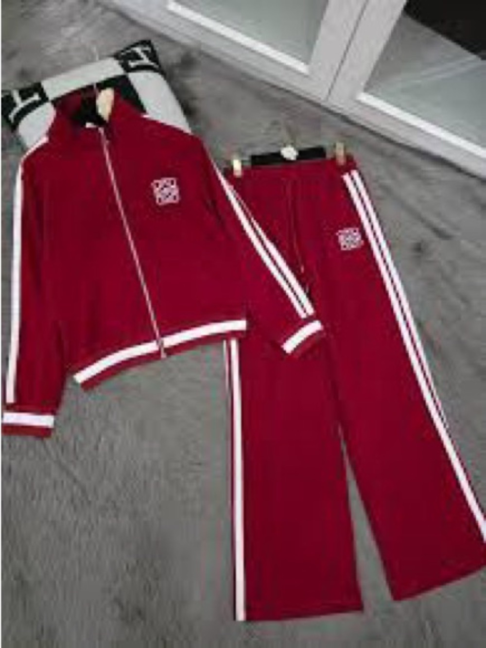 Loewe Red Two-Piece Track Set with Zip Jacket